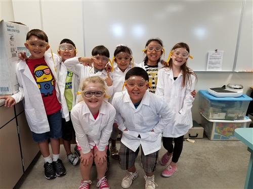 students at science camp 
